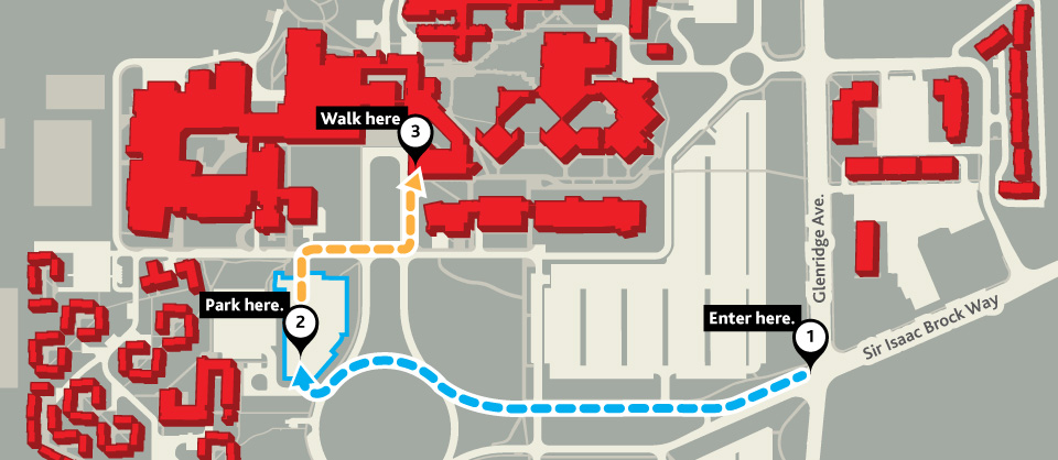 Park in Lot D and walk to the Goodman Atrium